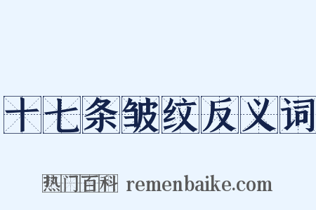 十七条皱纹反义词是什么意思的图片